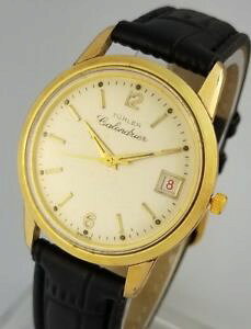 �y���������zvintage turler calendrier date mens manual wind wrist watch venus 220 277