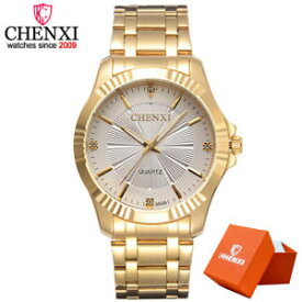【送料無料】chenxi gold watch men luxury business man watch golden waterproof fashion cas