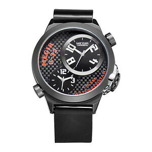yzmegir 2003 fashion men double time compass silicon quartz watch