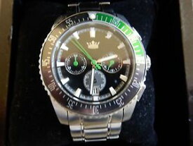 【送料無料】500 mens chronograph amp; date two tone green bezel crown saks fifth avenue watch