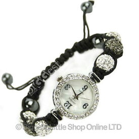【送料無料】quality shamballa watch bracelet real czech crystals disco balls in white amp; grey