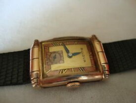 【送料無料】vintage watch bulova 14k gold field case model 8ae fancy lugs usa 1930s40s