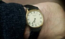【送料無料】vintage mens favre leuba watch swiss hand wind gold plated roman numerals vgw