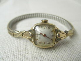 【送料無料】vintage bulova ladies wrist watch 10k rgp 17 jewels runs
