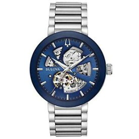 【送料無料】bulova 96a204 mens skeleton automatic stainless steel 42mm case watch