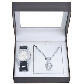【送料無料】rapper iced bling silver plated watch basketball pendant chain set wm 8909 s