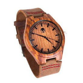 【送料無料】mens wooden watch unique natural sandalwood quartz movement wristwatch gift box