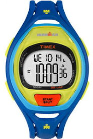 【送料無料】timex tw5m01600, mens 50lap ironman blue resin watch, indiglo, chronograph
