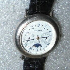 【送料無料】mens gulhara quartz moon phase wristwatch