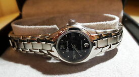 【送料無料】vintage deauville quartz ladies wristwatch stainless steel water resistant