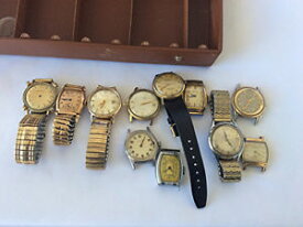 【送料無料】14 vintage mens wristwatches for parts bulova elgin gruen precision helbros