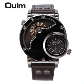 【送料無料】oulm watch man quartz watches top luxury leather strap military sport wristw