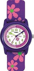 �y���������ztimex girls flowers time teachers children kids wrist watch t89022 purple