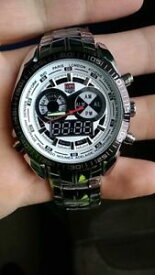 【送料無料】tvg blue led binary dual display quartz watch waterproof sport watches for men
