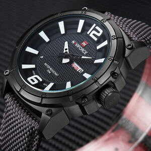 �y���������znaviforce top military watches men fashion casual canvas leather sport quart