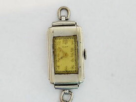 【送料無料】vintage wind up elgin 14k gold filled white gold 15j wristwatch 2709