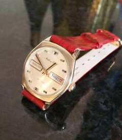 【送料無料】vintage mens mathey tissot grand prix daydate automatic wrist watch gold filled