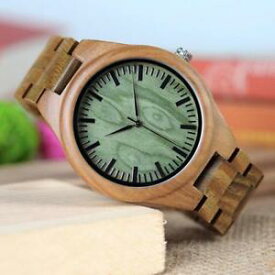 【送料無料】men luxury brand green sandal wood quartz watch handmade