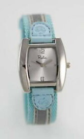 【送料無料】relic white womens stainless steel silver blue canvas quartz battery watch
