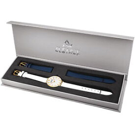 【送料無料】womens august steiner as8206ygbx quartz genuine leather extra strap gift watch