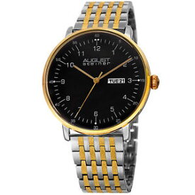 【送料無料】mens august steiner as8215ttg quartz date steel double folding bracelet watch