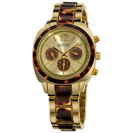 【送料無料】womens august steiner as8062yg two time zone date complication bracelet watch