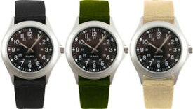 【送料無料】military quartz wrist watch water resistant nylon strap army type