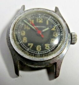 【送料無料】vintage swiss mens marathon military 17 jewels winding watch runs