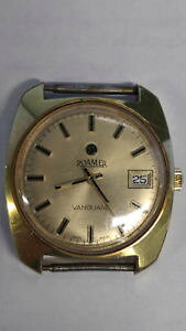 yzvintage roamer vanguard mens hand wind watch for parts or restore