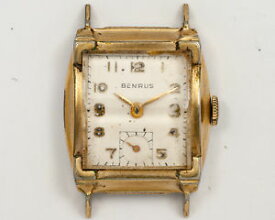 【送料無料】vintage benrus 17j mens wristwatch w fancy case out of estate for restoration