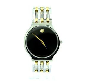 �y���������zmens movado esperanza two toned 18k gp gold stainless steel watch 841986114