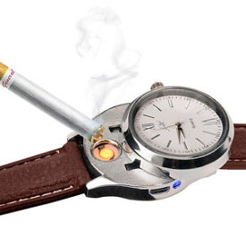 【送料無料】men usb rechargeable lighter watch highgrade wristwatch windproof flameless