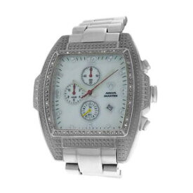 【送料無料】authentic mens aqua master mother of pearl steel chrono date quartz watch