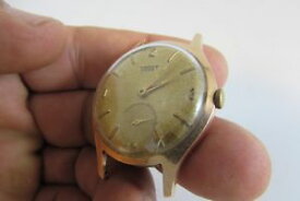 【送料無料】vintage tissot solid 585 14k yellow gold mens swiss wristwatch 15 jewel windup