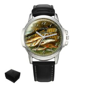【送料無料】fishing time fisherman gents mens wrist watch gift box engraving gift