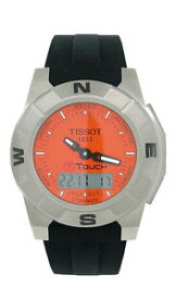 【送料無料】tissot ttouch t00152047281 mens orange analog digi titanium silicone watch
