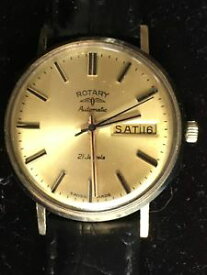 【送料無料】vintage gentlemens rotary watch 9ct gold good condition 21 jewel, automatic