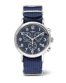 【送料無料】nib 145 timex archive weekender chronograph watch blue, 40mm