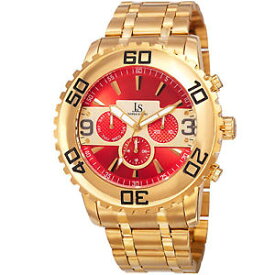 【送料無料】mens joshua amp; sons jx100yg military time date complication bracelet watch