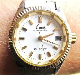【送料無料】ladies two tone limit international date quartz bracelet watch for