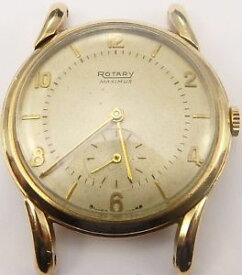 【送料無料】vintage rotary 9ct gold gents 15 jewel swiss gents wristwatch in working order