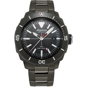 �y���������zalpina mens seastrong diver gmt 44mm steel case quartz watch al247lgg4tv6b