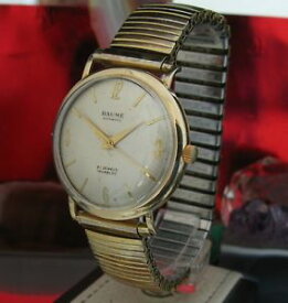 【送料無料】baume 9 ct gold vintage watch automatic as 1701 serviced speidel bracelet