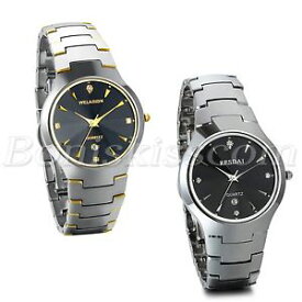 【送料無料】men luxury classical tungsten carbide rhinestone quartz date wrist watch watches