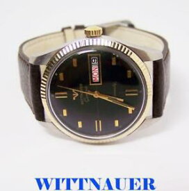 【送料無料】vintage ssteel amp; 10k wittnauer geneve automatic day date watch c1970s* exlnt