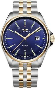 �y���������zorologio glycine combat 6 automatic watch 43mm ip rose gold blu ref 3890383mb