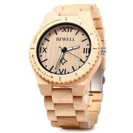 【送料無料】bewell zsw065a men wooden watch simple fashion roman numeral scales quartz wris