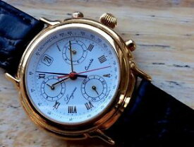 【送料無料】rare men’s longines les grandes classique chronograph quartz watch