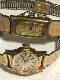 【送料無料】lot of 2 vintage ladies swiss made 17j windup wristwatches nivada amp; longines w