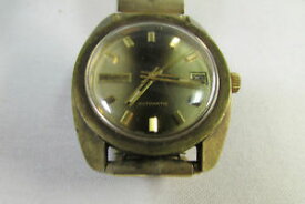 【送料無料】vintage 1970s benrus automatic gold tone mens wristwatch 6632 416